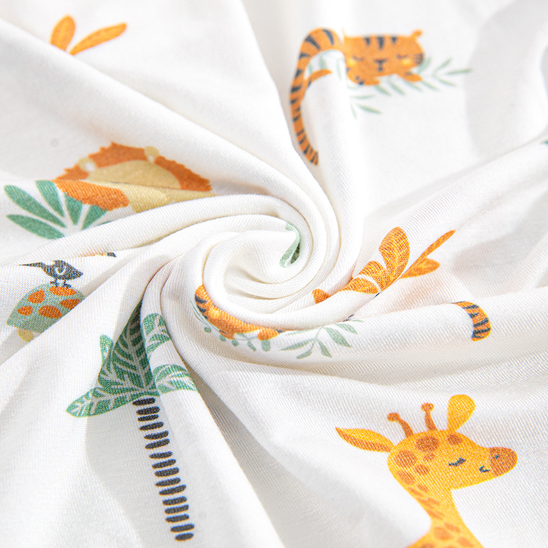 Bebé frío bambú algodón abrigo de verano bebé hombre y mujer ropa de aire acondicionado delgada camiseta de manga corta camiseta de escalada