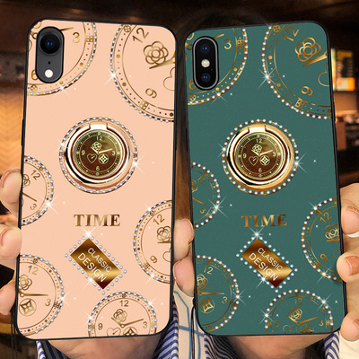 apply Apple Samsung oppo millet vivo Huawei glory Red rice Mobile phone shell Clock Diamond Glitter powder On behalf of