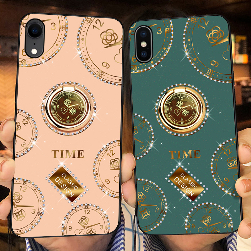 apply Apple Samsung oppo millet vivo Huawei glory Red rice Mobile phone shell Clock Diamond Glitter powder On behalf of