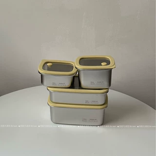 汤匙与波纹全身可微波食品级304不锈钢饭盒燕麦盒零食水果盒