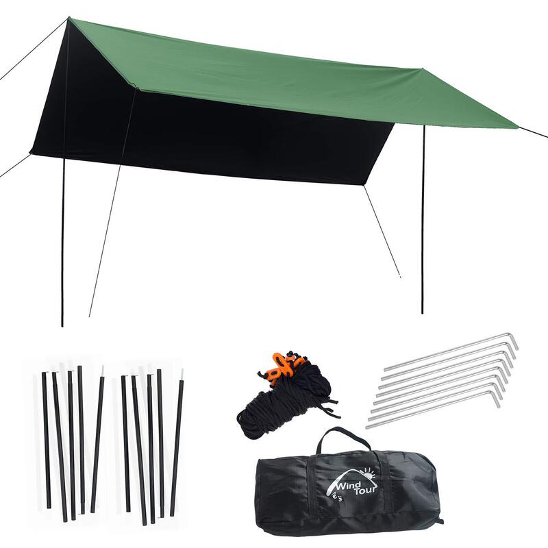 Portable Multifunctional Outdoor Camping Travel Awning Backpack Waterproof Sunshade Lightweight Uv Protection