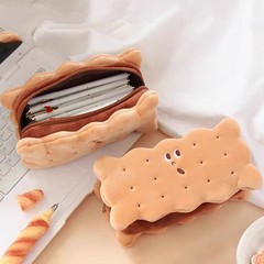 ins クリエイティブクッキーサンドイッチビスケット鉛筆バッグ高価値漫画ガールハート大容量ポータブルバッグ化粧品バッグ