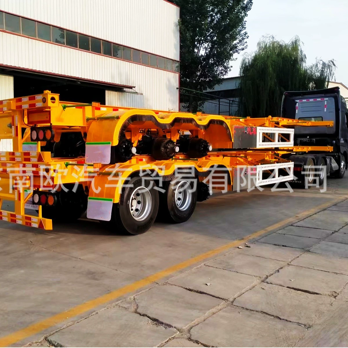 Гибридная рама из стали и алюминия, трехосная рама для опасных грузов, рама для морских портов, 45-футовый полуприцеп с гусиной шеей.