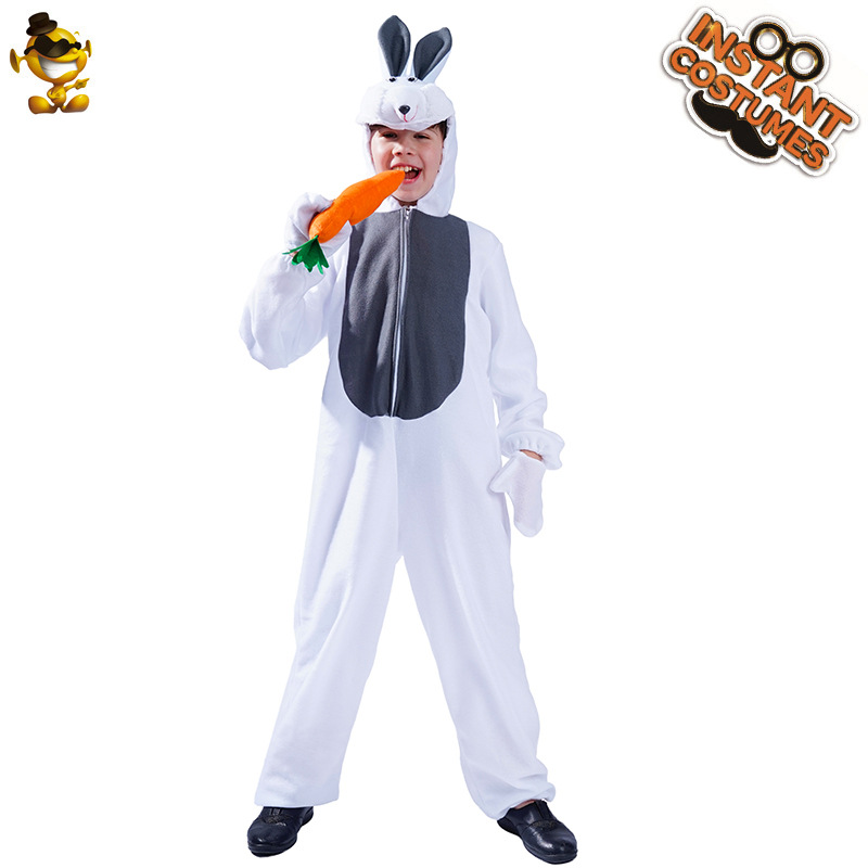 Los niños pequeño conejo blanco traje de Halloween Cosplay rendimiento traje mascarada etapa rendimiento traje de fiesta