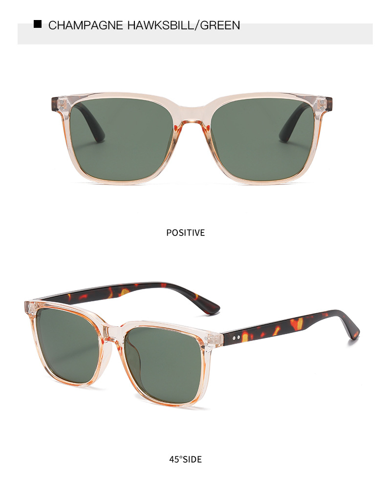 57g Weight Full Frame Glasses Structure Sunglasses Classification Tac, UV400 Protection Lens Material Square Glasses Style Outdoor, Travel Occasion Solid Color Pattern All Seasons Season Unisex Gender Basic, Simple Style Style Basic Simple Style Solid Color Tac UV400 Protection Square Full Frame Women's Sunglasses 19