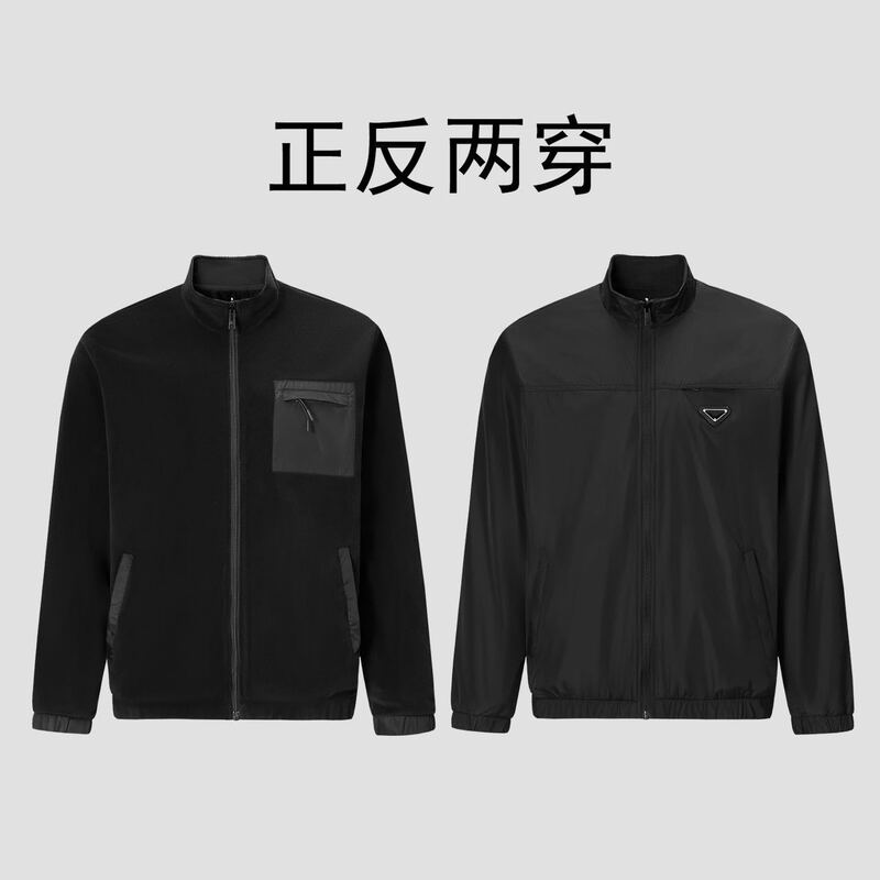 双面穿加绒 夹克 防风保暖有型双面穿男士立领夹克外套男装  9300|undefined