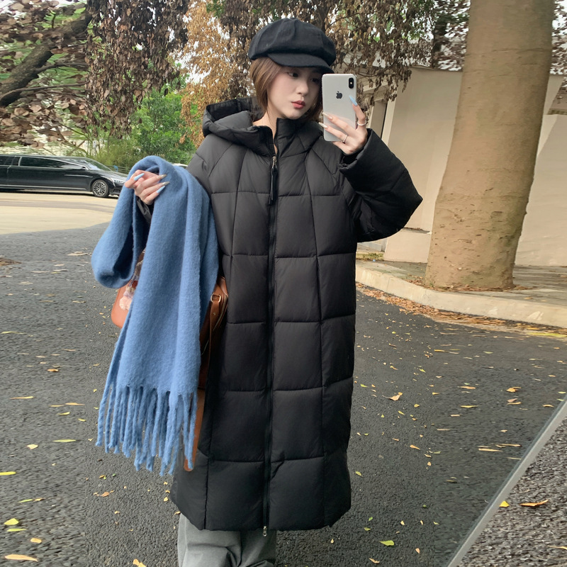 外贸中长款羽绒棉服女2025新款流行连帽过膝加厚冬季棉袄棉衣外套|undefined