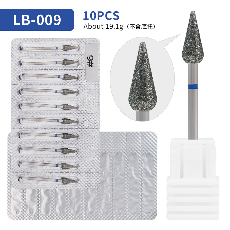 Fuente transfronteriza 10 juegos de lámina de aluminio diamante de molienda empaquetado independiente de manicura pre-tratamiento de la bolsa abierta de molienda