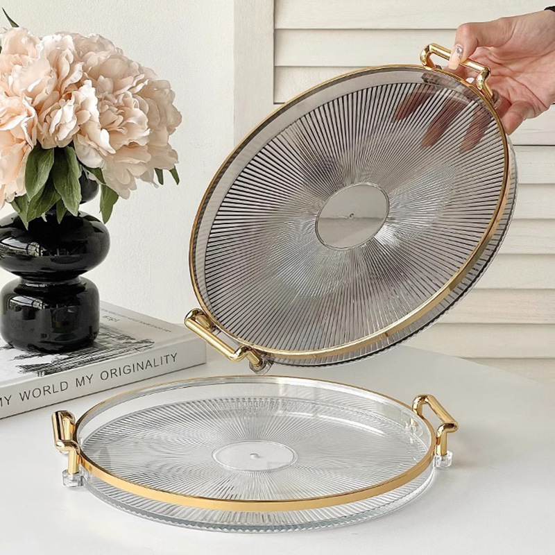 Light Luxury High-End Fruit Tray for Home Use, Living Room Coffee Table Fruit and Seed Tray, Plastic Tray with a Premium Feel for Snacks