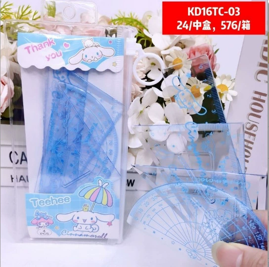 Cartoon ruler, children's set for students, 4 piece set
