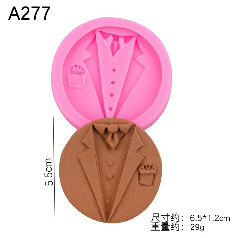 Hombres y mujeres traje de banquete vestido noche silicona líquida molde fondant DIY arcilla suave herramienta modelado