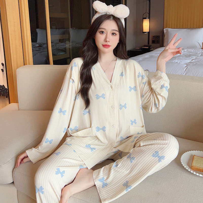 2024 모달 월간 의류 여름 얇은 임산부 잠옷 모성 수유 의류 통기성 7 월 6 일 가정용 의류 8