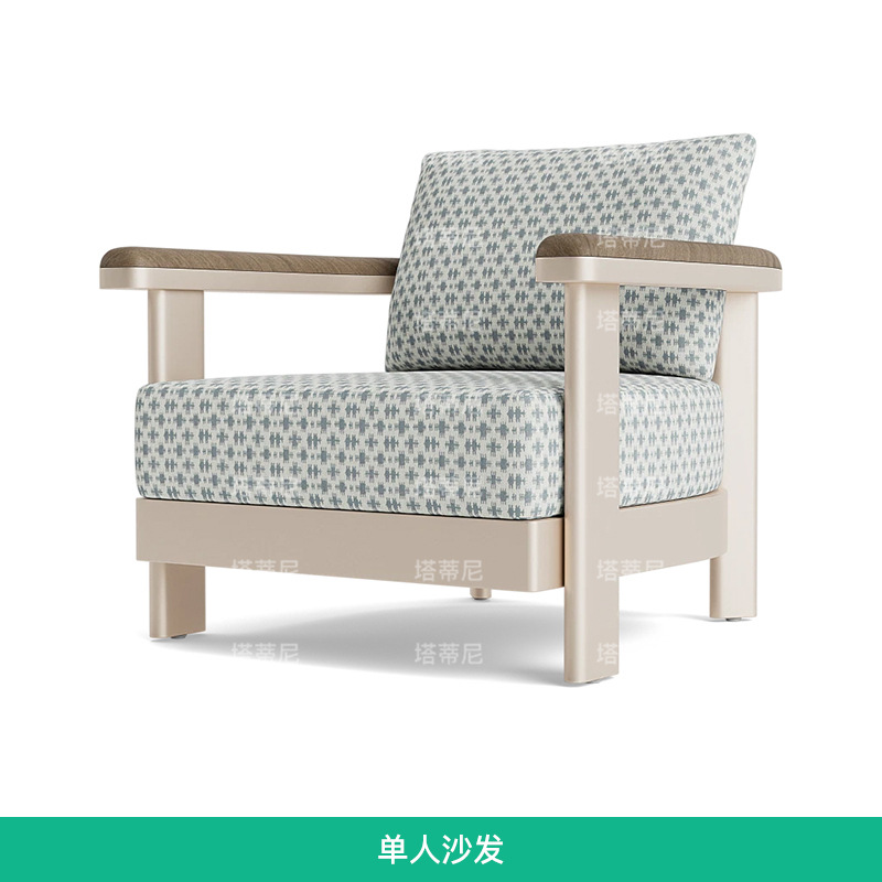 Sofá de aleación de aluminio al aire libre patio villa jardín departamento de ventas diseñador de hoteles al aire libre muebles de ocio image 7