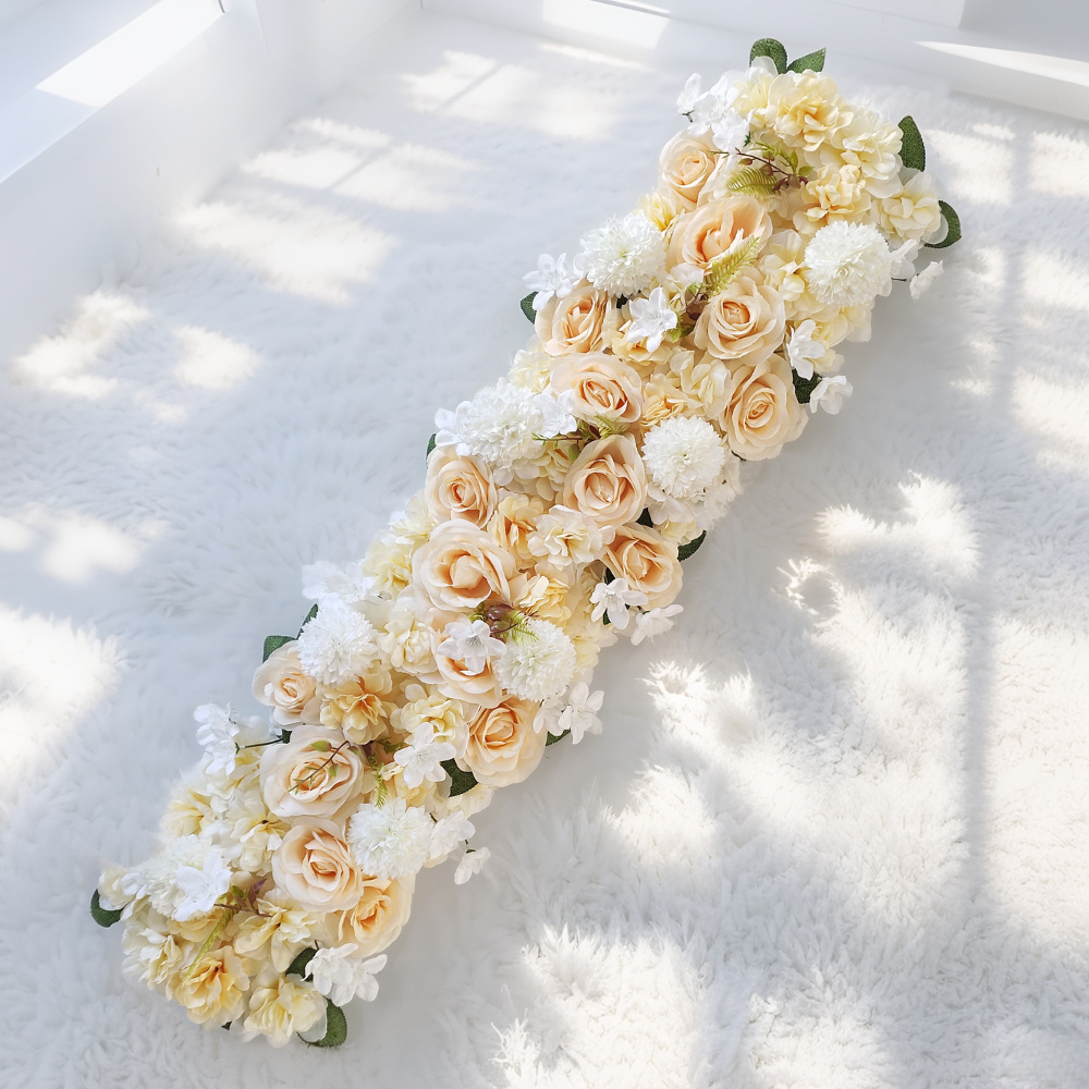 1m hilera de flores artificial hilera de suelo hilera de flores decorativa hilera de flores arco de boda flores decorativas hilera de flores largas hilera de rosas de boda