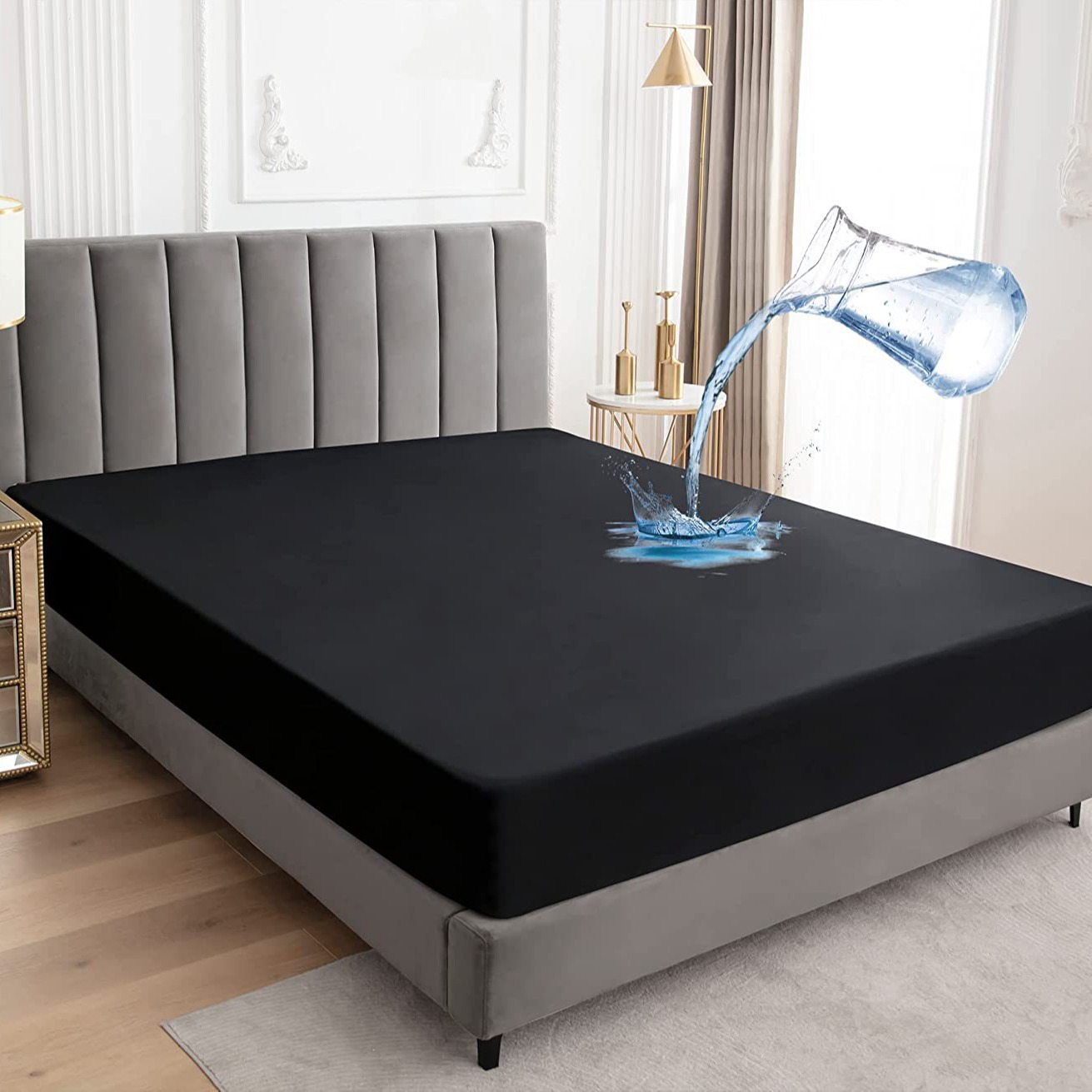 Amazon Waterproof Fitted Sheet Tpu Machine Washable Solid Color All-Inclusive Urine Barrier Mattress Protector Cover Moisture-Proof