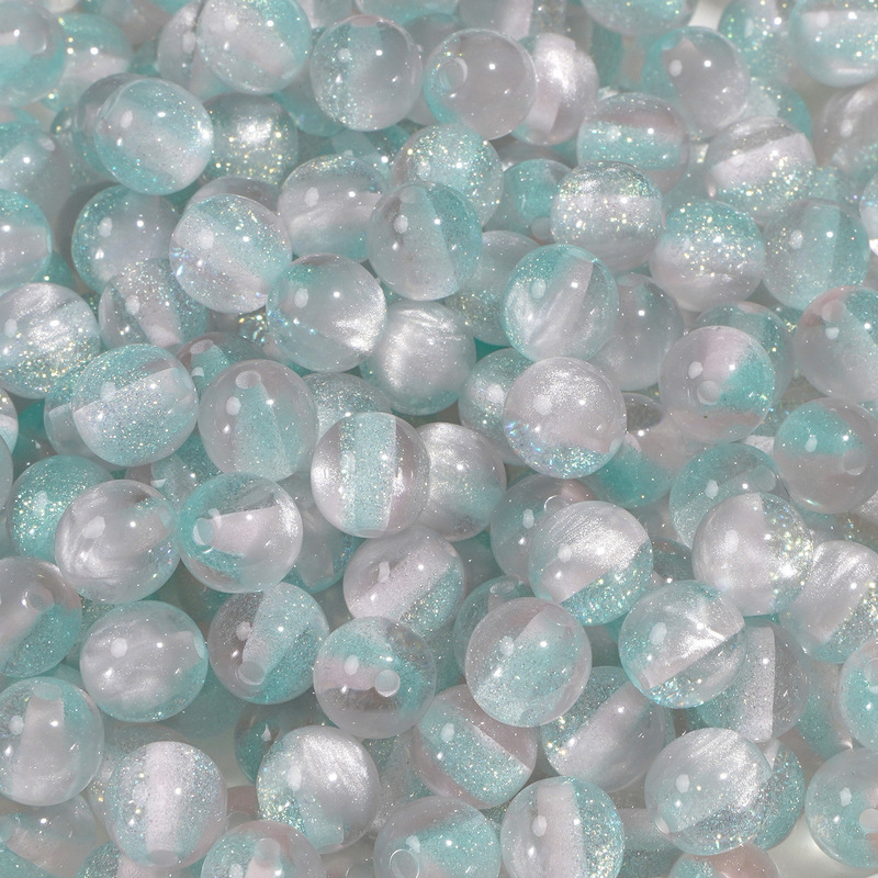 10mm树脂烟雨蒙蒙圆珠散珠手工diy串珠手串饰品挂件配饰珠子配件|undefined