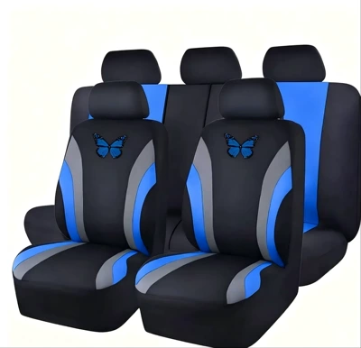 seat cover for five-seater, popular | Seat cushion, seat cover - blue-mixed-with-gray-2-piece-set-single-seat