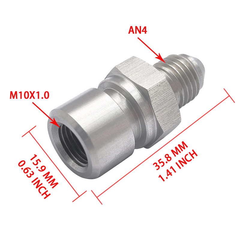 車の改造アクセサリーステンレス鋼ブレーキコネクタ AN4 AN3 おねじから 3/8-24 M10 めねじ|undefined