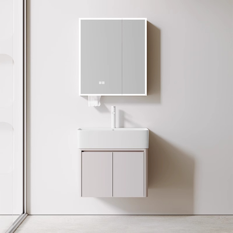 Cream-wind panal espacio de aluminio pequeño gabinete de baño tipo casa combinación cerámica todo en uno lavabo lavabo lavabo gabinete lavabo