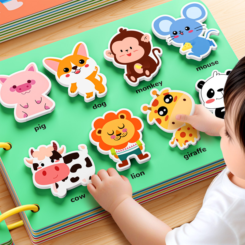 Nuevo libro de pasta silenciosa transfronterizo, libro ocupado, tesoro para niños, libro de pegatinas hecho a mano, juguetes de iluminación de educación temprana Montessori