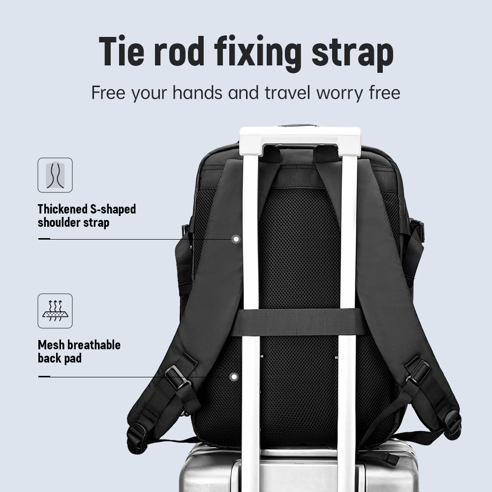 Sac à dos extensible grande capacité pour homme, idéal pour les voyages d'affaires et compatible avec les ordinateurs portables jusqu'à 16,1 pouces._voghion.com