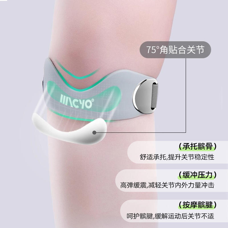 Zhijia 膝蓋骨ベルト男性用圧縮衝撃吸収スポーツ膝パッド半月板膝関節保護カバーランニング縄跳び保護具|undefined