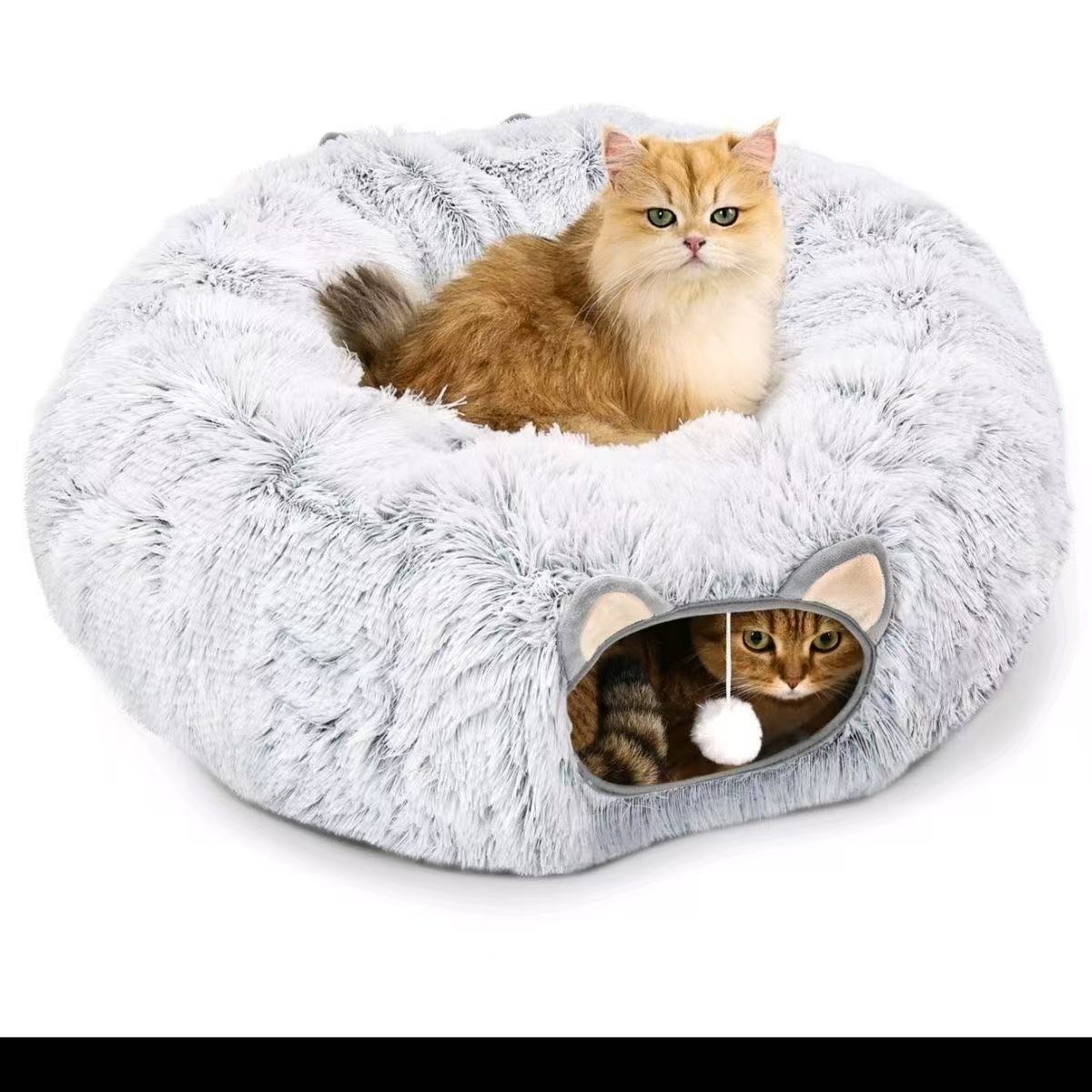 Invierno gato túnel felino calentamiento felino fel