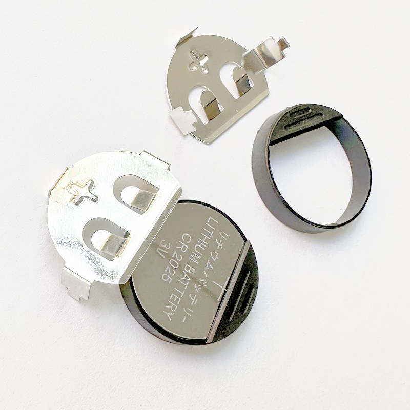 两颗CR2025电池片CR2016电池夹遥控器配套带塑胶绝缘圈