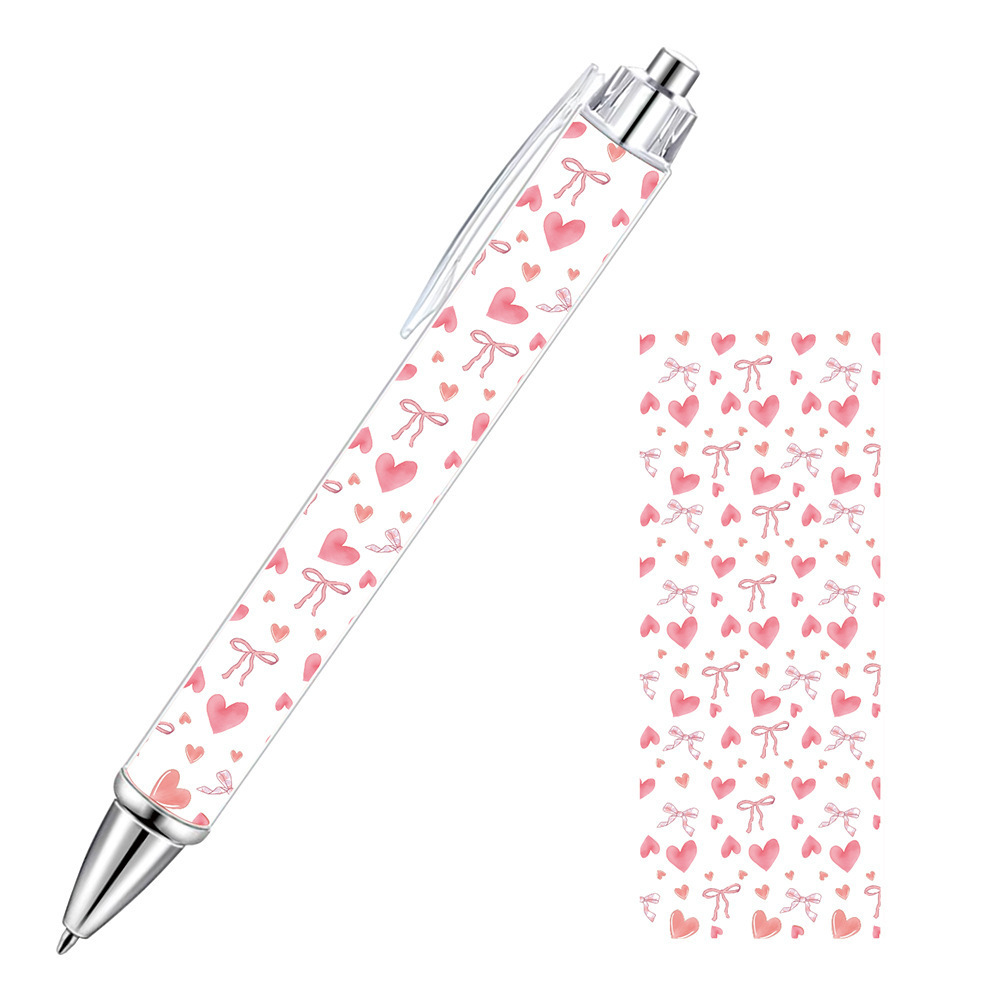 内杆插纸卷纸塑料笔批发可转印花膜可印刷广告礼品笔按动圆珠笔