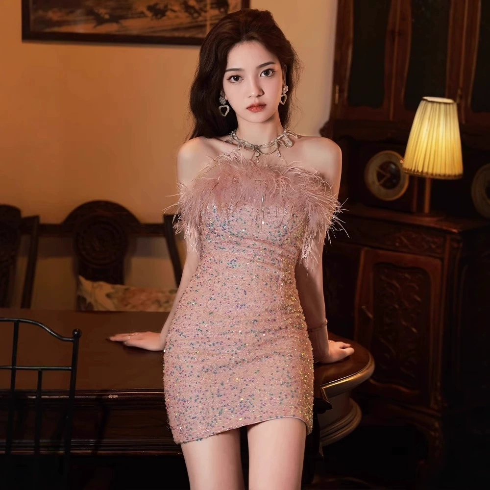 Вечернее платье для женщин 2025: новое, во французском стиле, для светских мероприятий, легкое люксовое, нишевое, высококачественное, для миниатюрных женщин, на день рождения, на каждый день