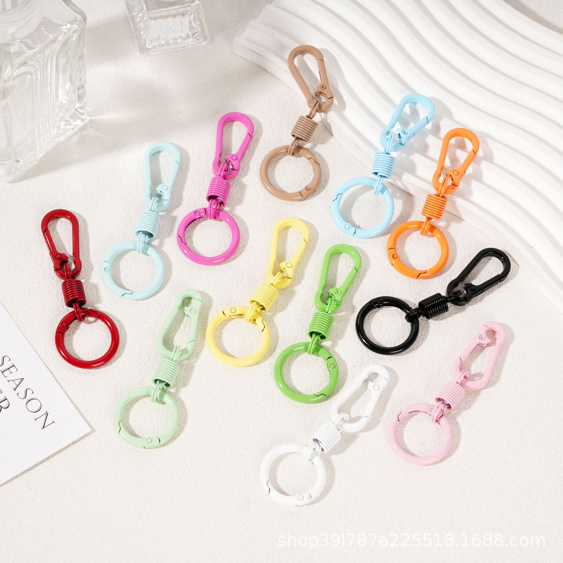 Spring Keychain Handmade DIY Bag Doll Accessory Carabiner Decoration Pendant Accessory Spring Clasp