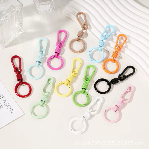 Spring Keychain Handmade DIY Bag Doll Accessory Carabiner Decoration Pendant Accessory Spring Clasp