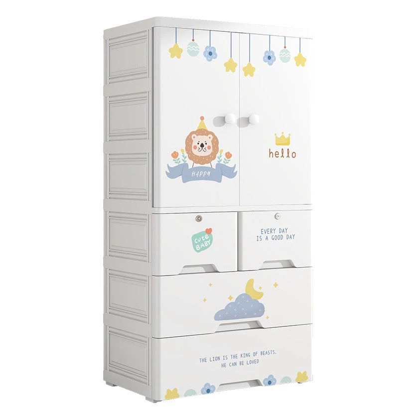 Домашние двойные двери детский шкаф пластиковый детский игрушка одежда хранения шкаф ящик для спальни отделка шкафчик