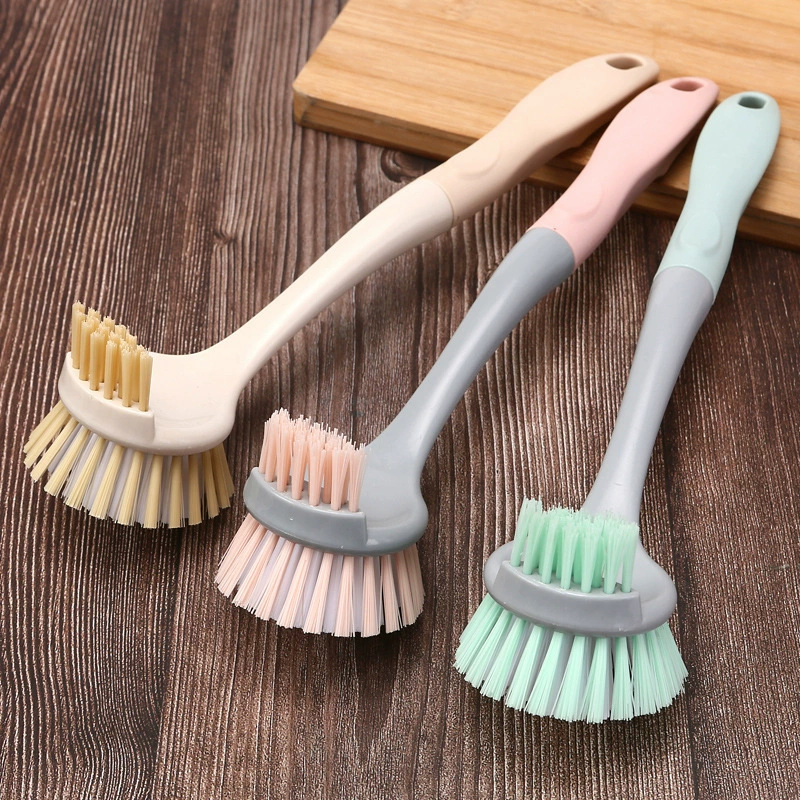 28cm Multifunctional Kitchen Pot Scrub Brush for Dish Cleaning, Soft Bristles, 5 Color Options