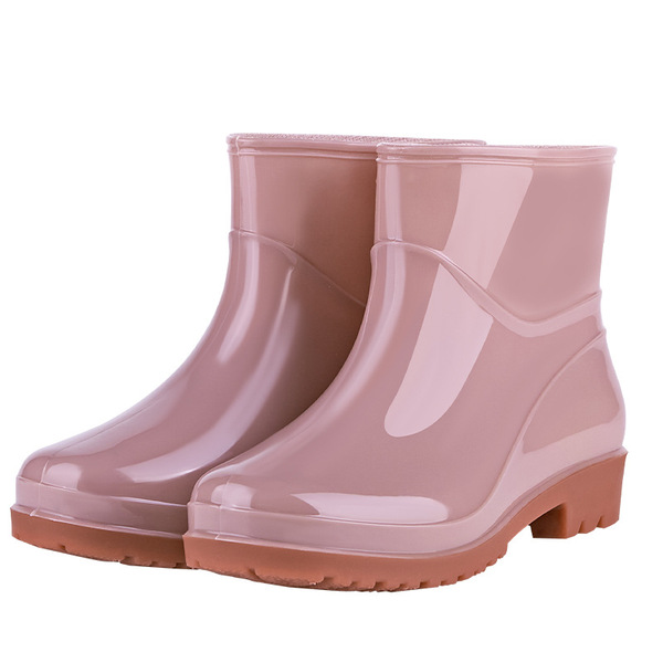 Low tube warm and velvet rain boots low -top waterproof shoes…