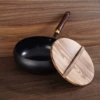 Hammer pattern big belly pot + wooden cover