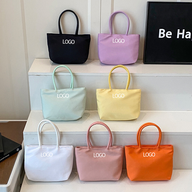 Cross-Border New Niche Mini Candy Color Handbag Bag Women's Nylon Cloth Commuter Tote Bag Women's Bag Cross-Border New Niche Mini Candy Color Handbag Bag Women's Nylon Cloth Commuter Tote Bag Women's Bag