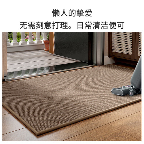 Cross-border entrance door linen woven floor mats rubber carpet entrance door household non-slip mats