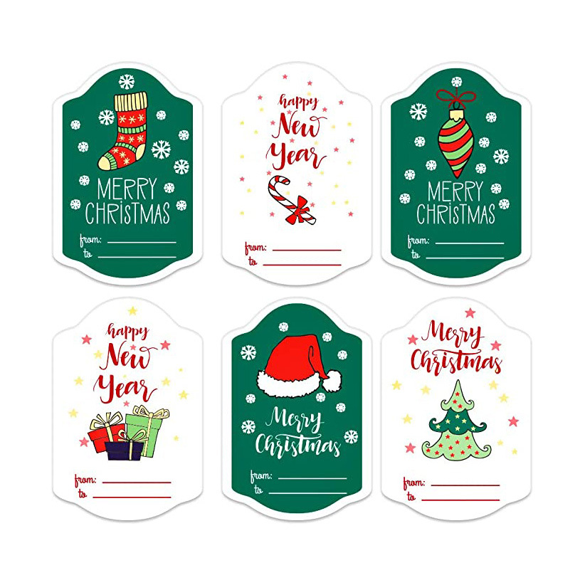 圣诞帽彩图牛皮纸merry christmas 蛋糕装饰物吊卡牌