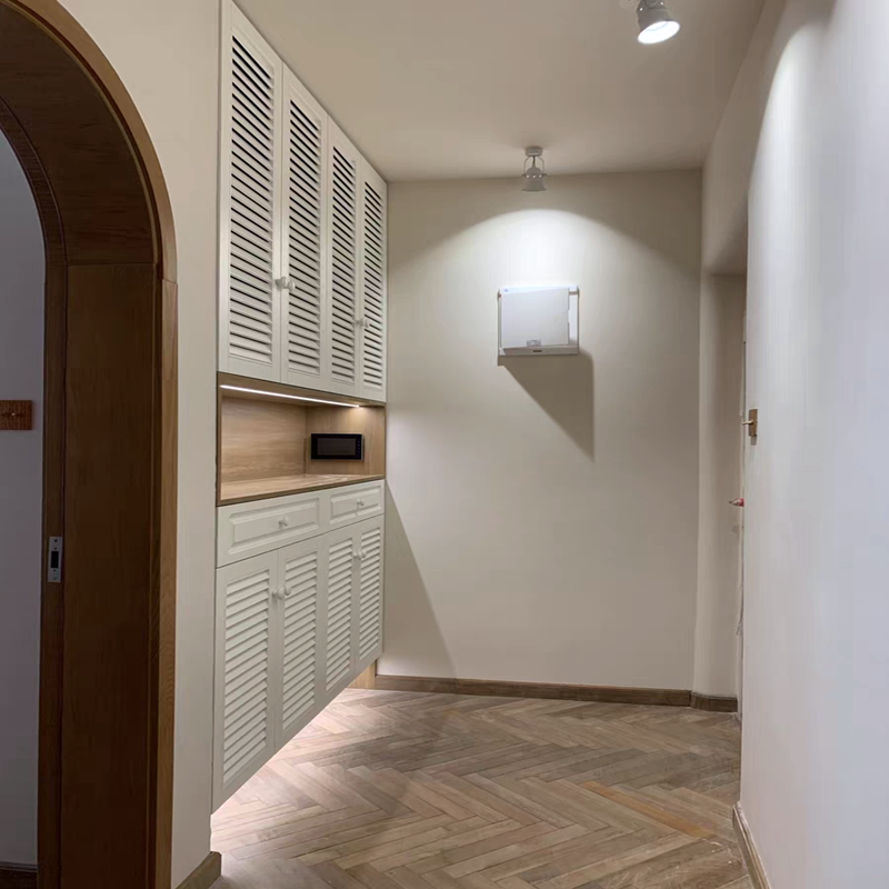 8V Customized Solid Wood Door Panel Real LouVer Pine Door Panel Shoe Cabinet Wall Cabinet Cabinet Wardrobe Breathable LouVer Plastic