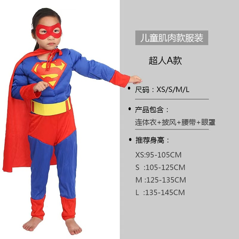 万圣节cos儿童美国队长钢铁侠绿巨人衣服蝙蝠蜘i蛛侠肌肉演出服装|undefined