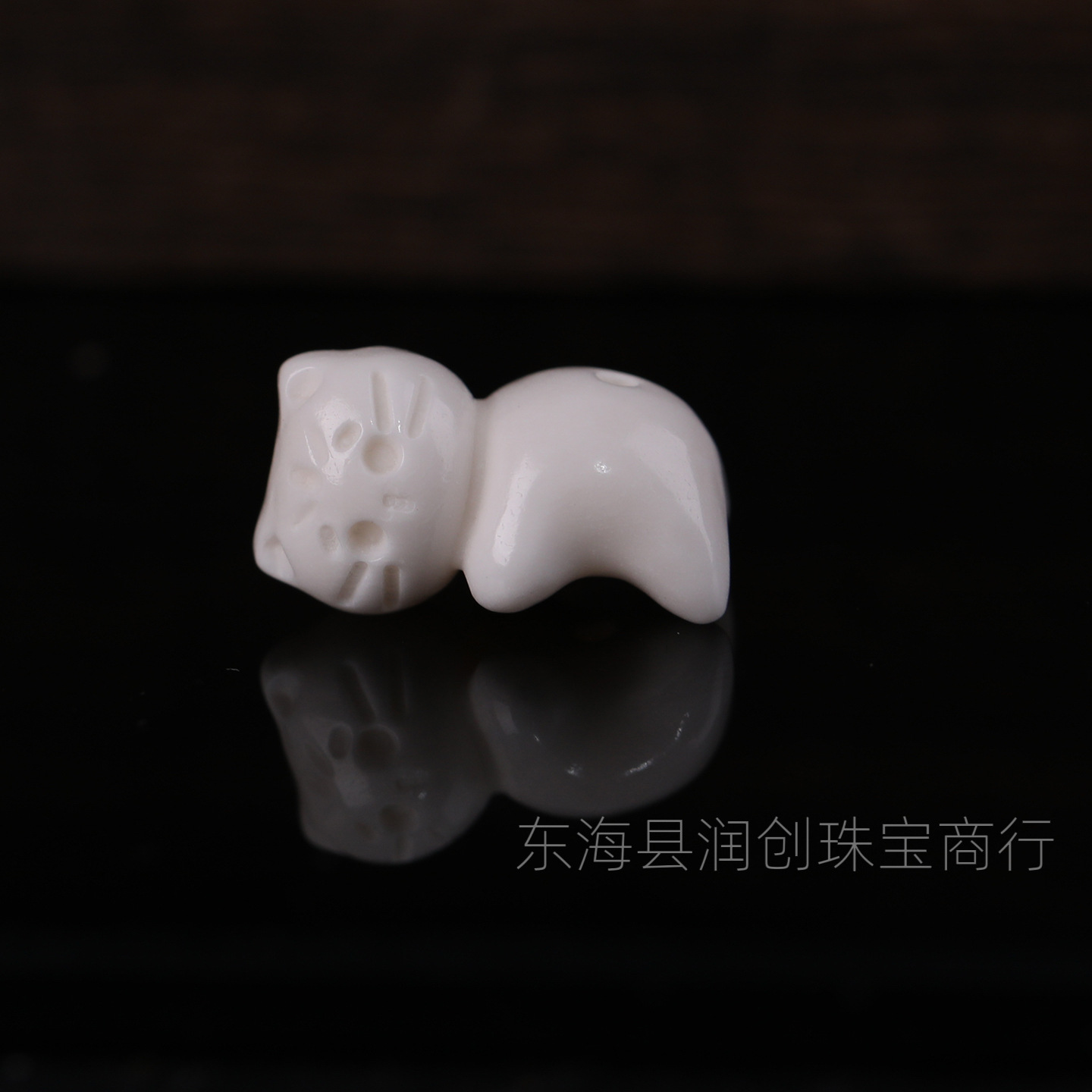 Camel bone carved lying cat spacer beads DIY handmade craft Buddhist bead bracelet accessories