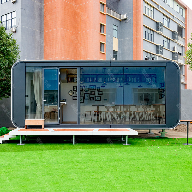 Rongjie cápsula espacial sala móvil hogar área escénica casa de familia sala de cielo estrellado sala móvil tienda de contenedores fabricante de almacén de Apple