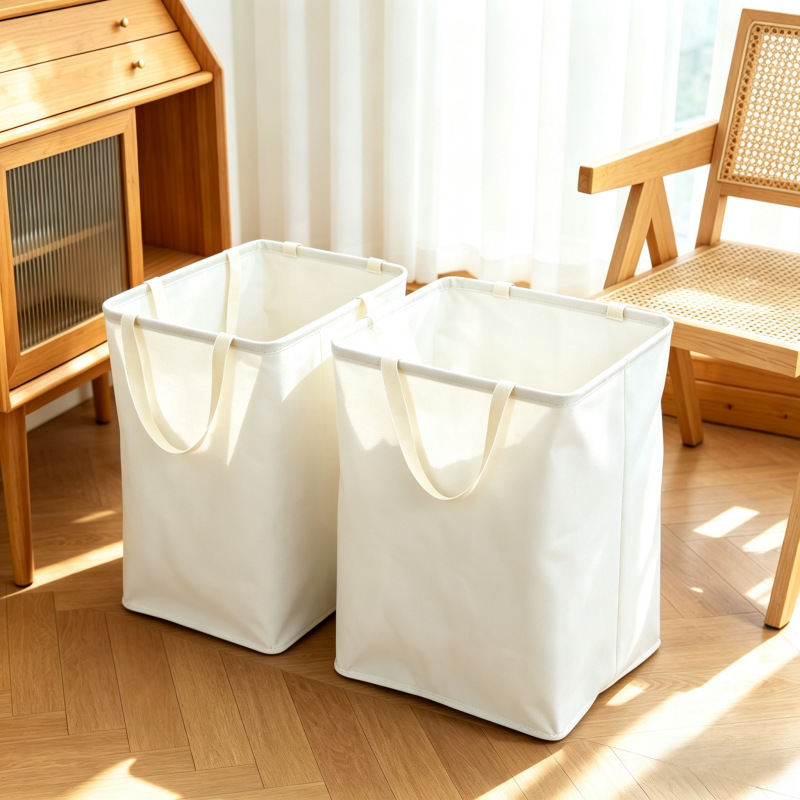 Japanese-Style Fabric Webbing Portable Laundry Basket for Home Bedroom Waterproof Light Luxury Clothes Storage Basket Laundry Basket