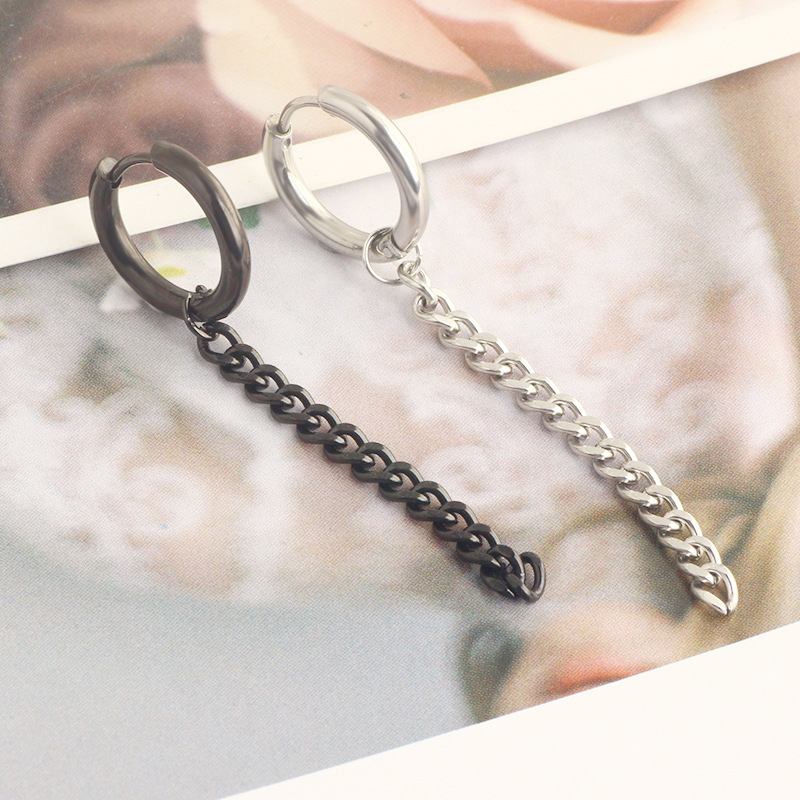 Black Series Punk Titanium Steel Ear Clip Ear Studs Fashion Korean Style Alien Earrings for Men Women detail image 10