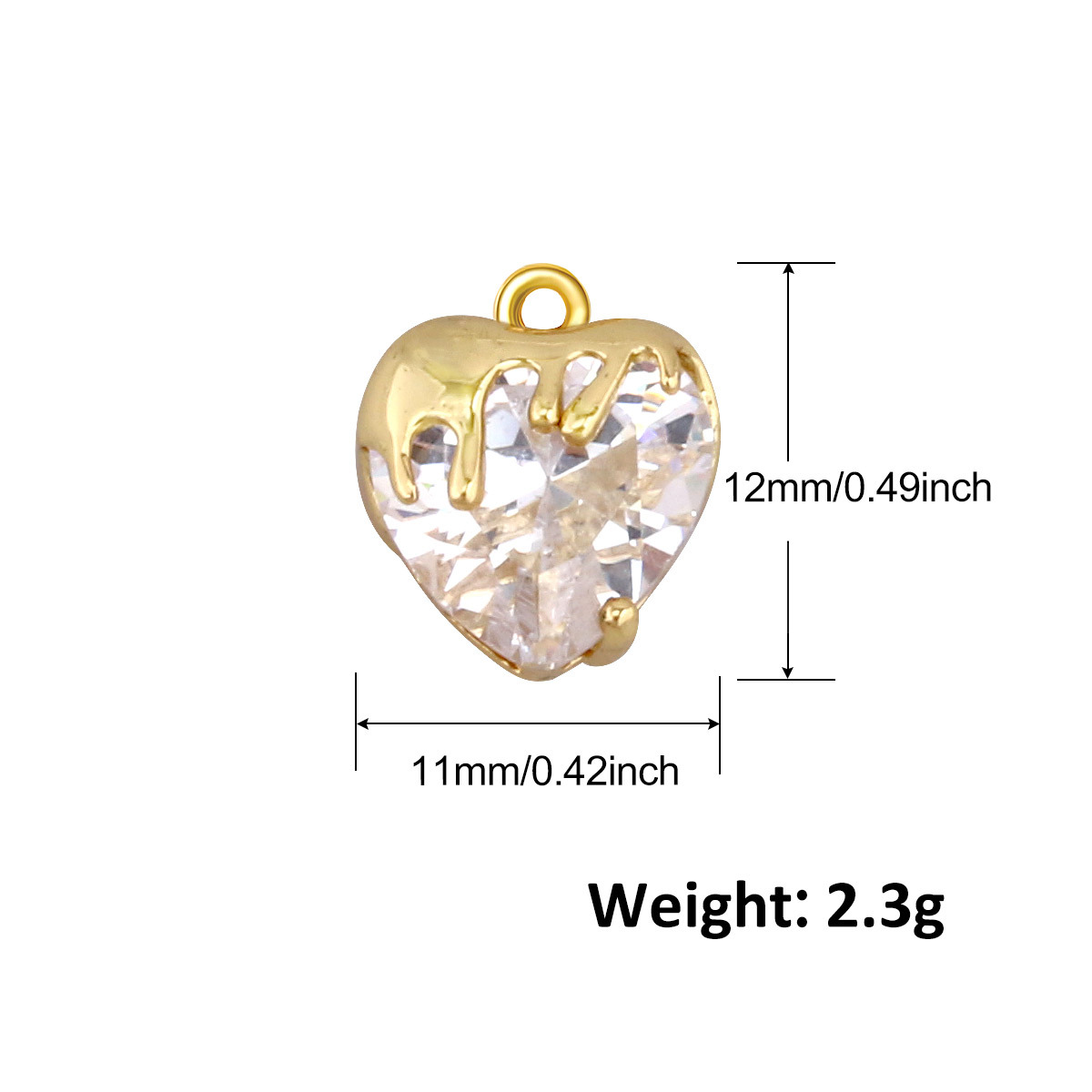 2g Weight Pendant Jewelry Making Type 11 * 12mm Jewelry Making Size Zircon Inlay Material DIY Jewelry Accessories Classification 1 Piece Quantity Copper Material Heart Shape Pattern All Seasons Season Plating Design Elegant, Glam Style 1 Piece 11 * 12mm Copper Zircon Heart Shape Pendant 14