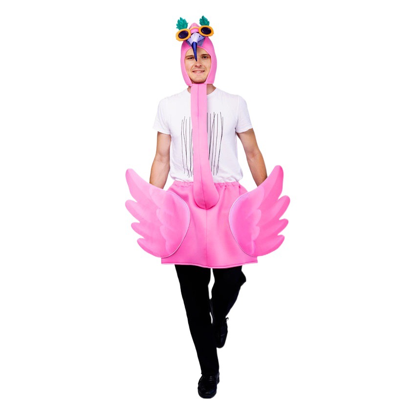 Halloween Pink Flamingo etapa rendimiento traje carnaval divertido partido traje persona grande juego de rol traje
