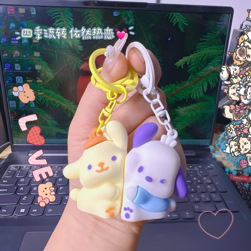 Pudding de succión magnética Paco Paco de dibujos animados mochila escolar colgante nuevo cachorro pegatinas pareja lindo llavero regalo