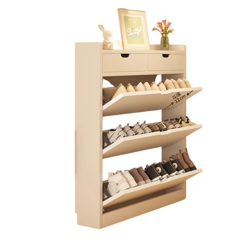Customized Shoe Cabinet for Home Entrance, Simple Entry Shoe Rack, Balcony Entrance Cabinet, Living Room Large-Capacity Tipping Bucket Storage Cabinet
