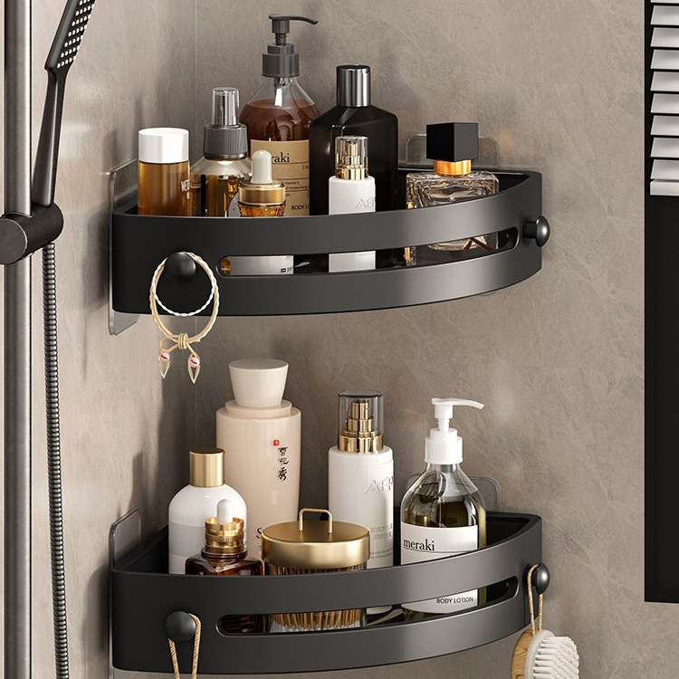 卫生间置物架浴室三角架免打孔壁挂厕所洗手间洗漱台墙上收纳架子